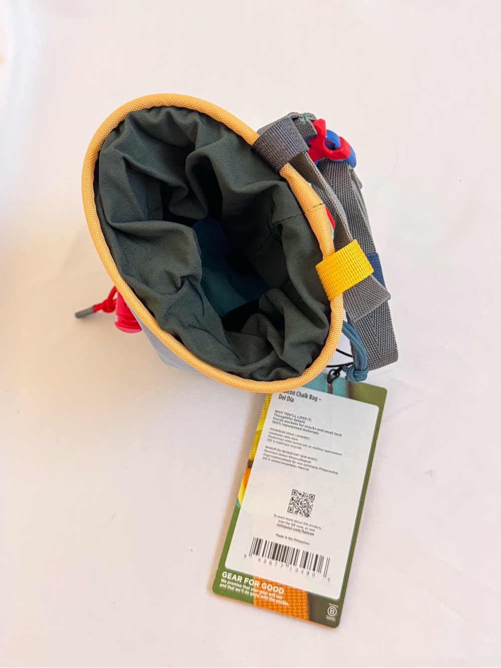 cotopaxi Multicolor Chalk Bag — Light Gray, Yellow, Red, Black - Picture 2 of 3